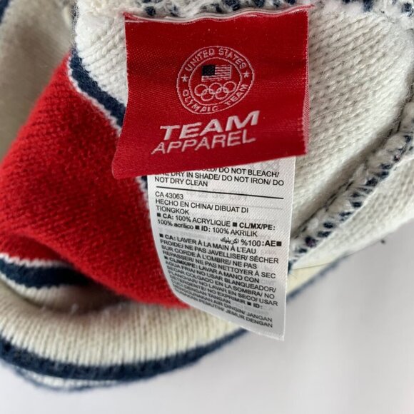 USA Team Apparel Navy Blue Red White Knit Pom Beanie - Picture 4 of 4